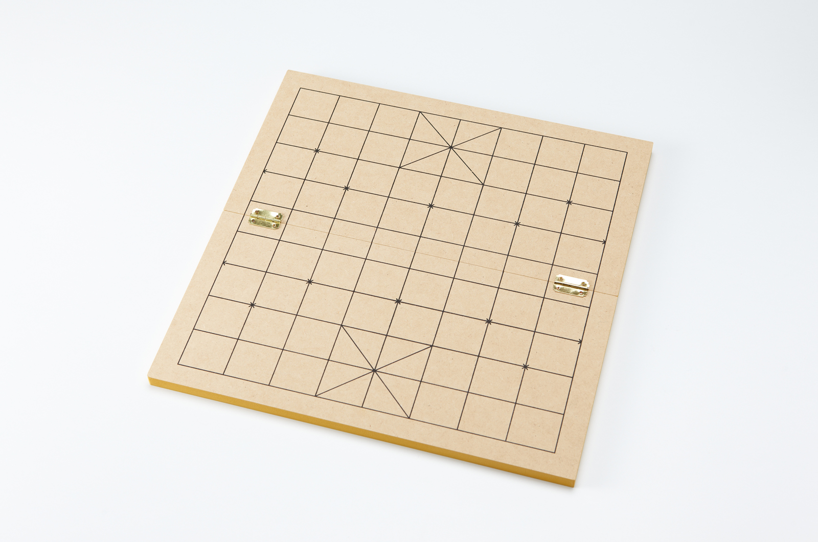 A modern board with a central fold line and two metal hinges